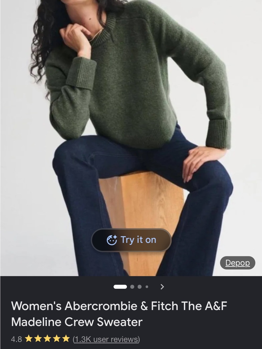 ISO!!!! Abercrombie & Fitch Olive Green Crew Sweater